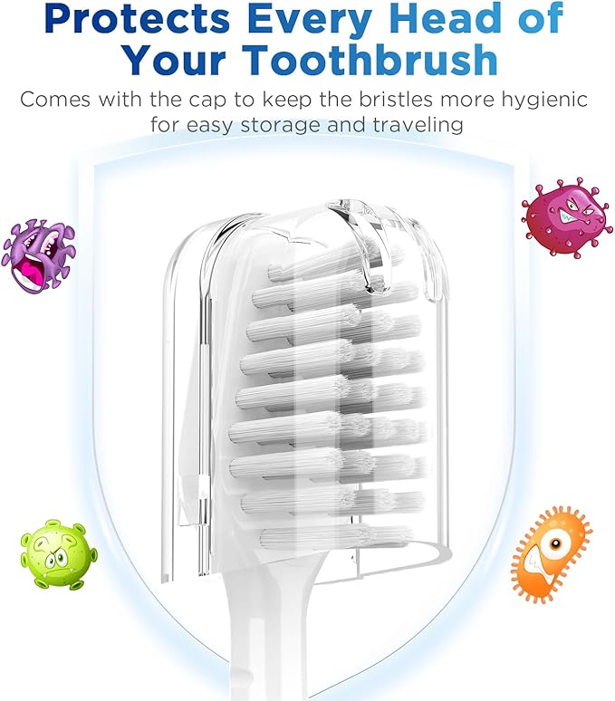 Sensitive Gum Care Replacement Brush Heads for Waterpik Complete Care 5.0/9.0 (CC-01/WP-861), STRB-3WW, Ultra Soft Bristles with Cover, Sonic Electric Tooth Brush Refill Heads (4-Pack, White)