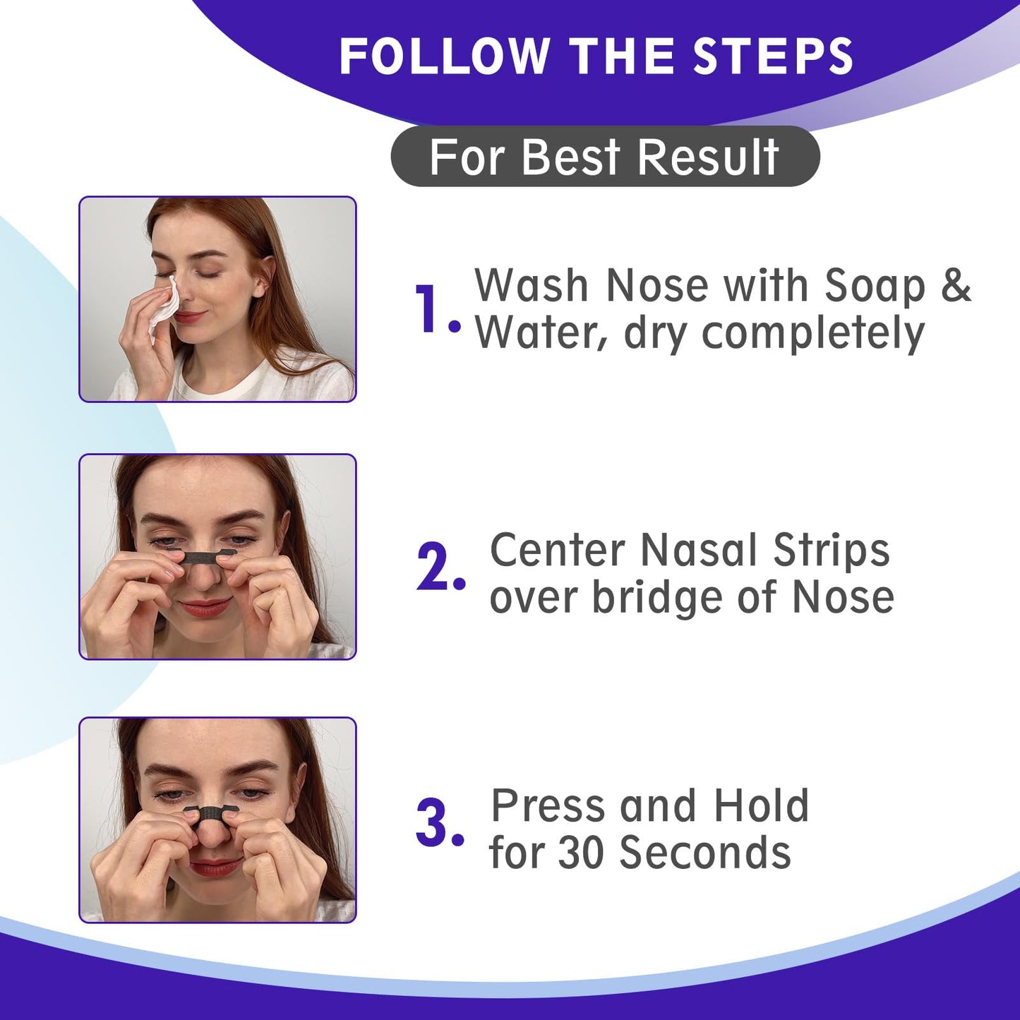 Nasal Strips Extra Strength, 60 Ct Nasal Strips for Snoring Relief, Help Stop Snoring, Improved Sleep, Reduce Snoring, Day & Night Use, Nasal Dilators for Men & Women