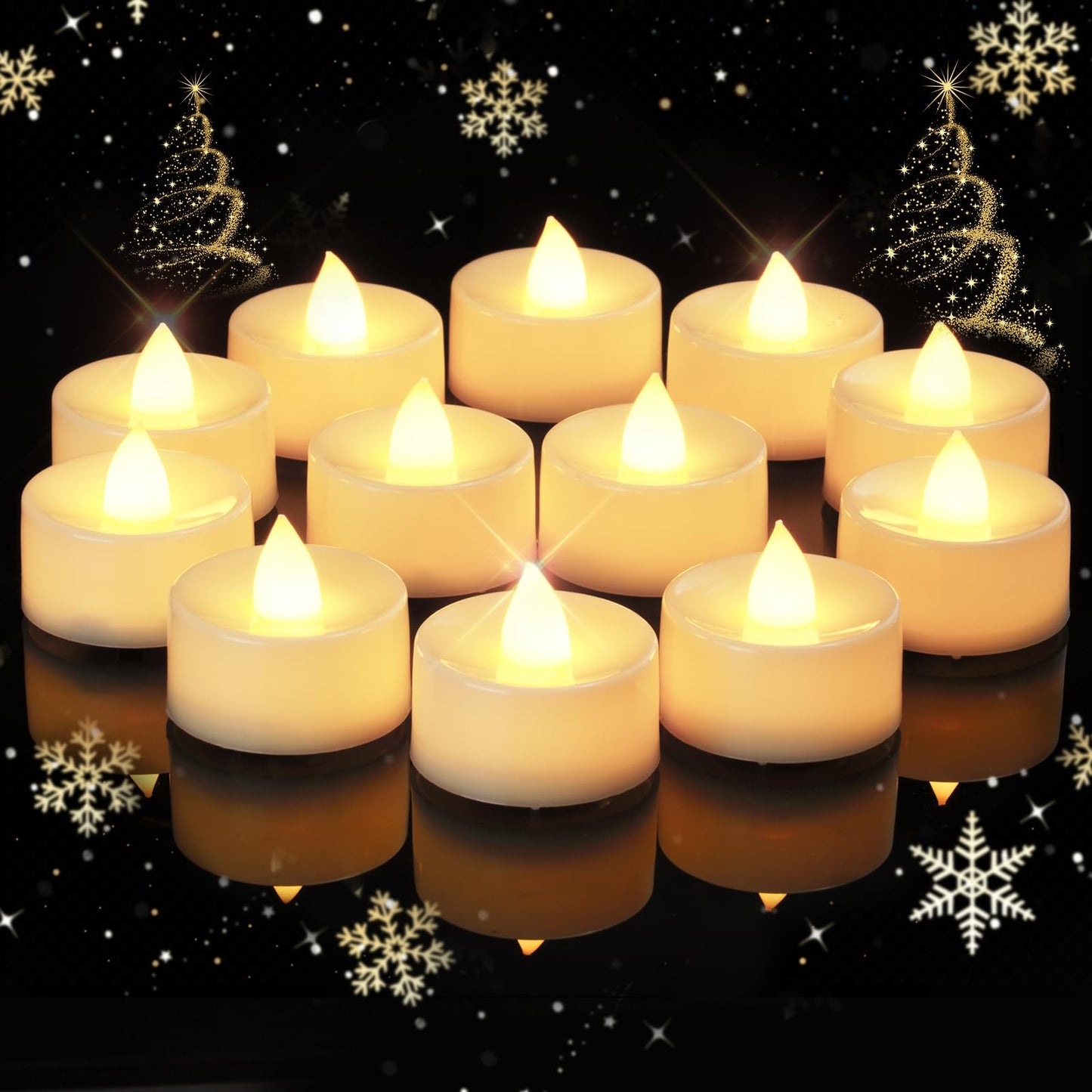 Amagic 100 Pack Battery Operated Tea Lights Candles, Fake Tealights Candles, Flameless LED Tea Lights for Halloween, Wedding, Votive, Festival, Table Decor(100 Pack, Warm White)