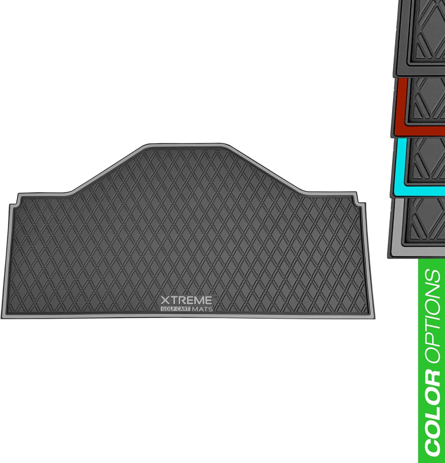 Xtreme MATS Evolution D5 Golf Cart Floor Mat Set - Rubber Double Diamond Design - Fits DMAX, GT 4 & 6, D5 Including Evolution Maverick and Ranger Trims (All Black, D5 Front Row Only)
