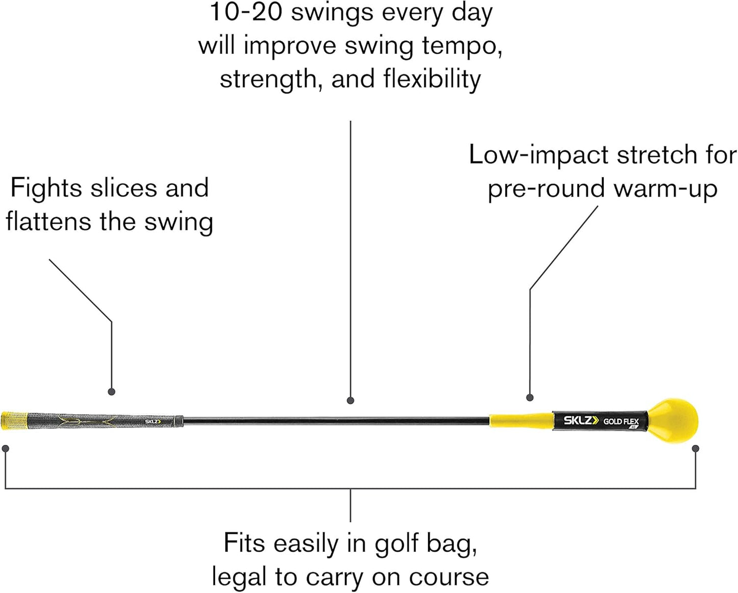 SKLZ Golf Swing Trainer and Warm Up Tool- Essential Golf Accessories for Golfers, Increase Swing Speed, Distance, Balance and Grip Strength