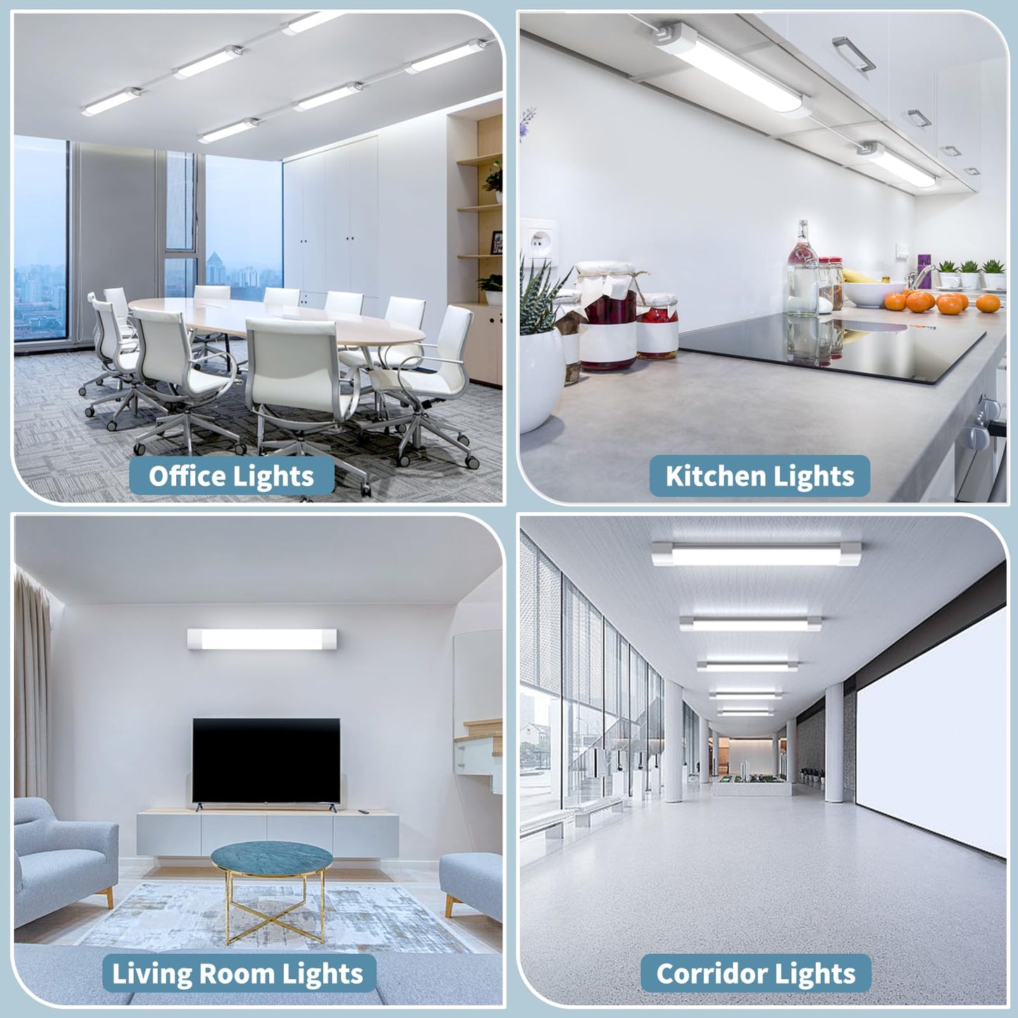 Airand LED Ceiling Light Fixture 18W 2ft Flushmount Daylight White PC Plastic Model 1100-1300