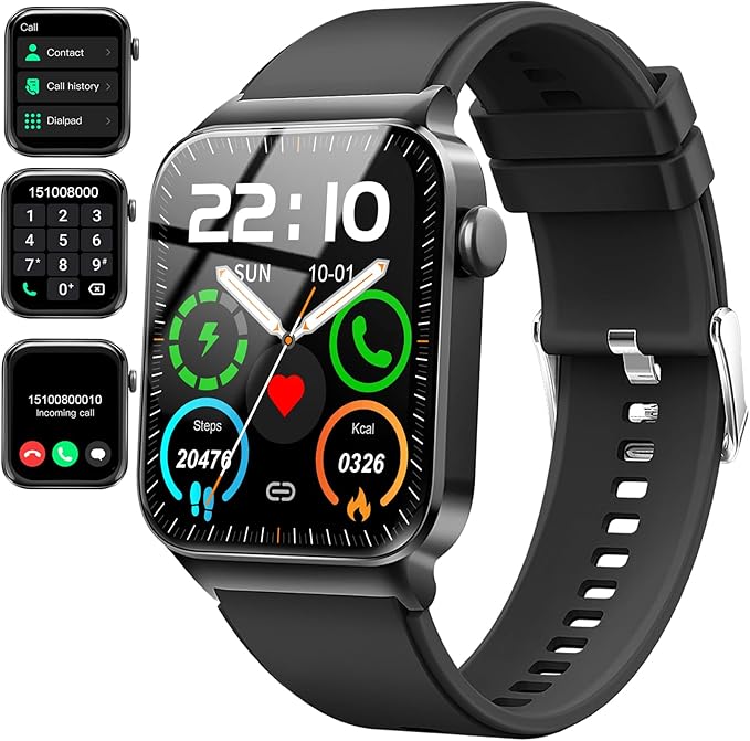 Smart Watch for Men Women, Fitness Tracker Heart Rate Monitor, 1.85" Touch HD Smartwatch for Android iOS IP68 Swimming Wat...