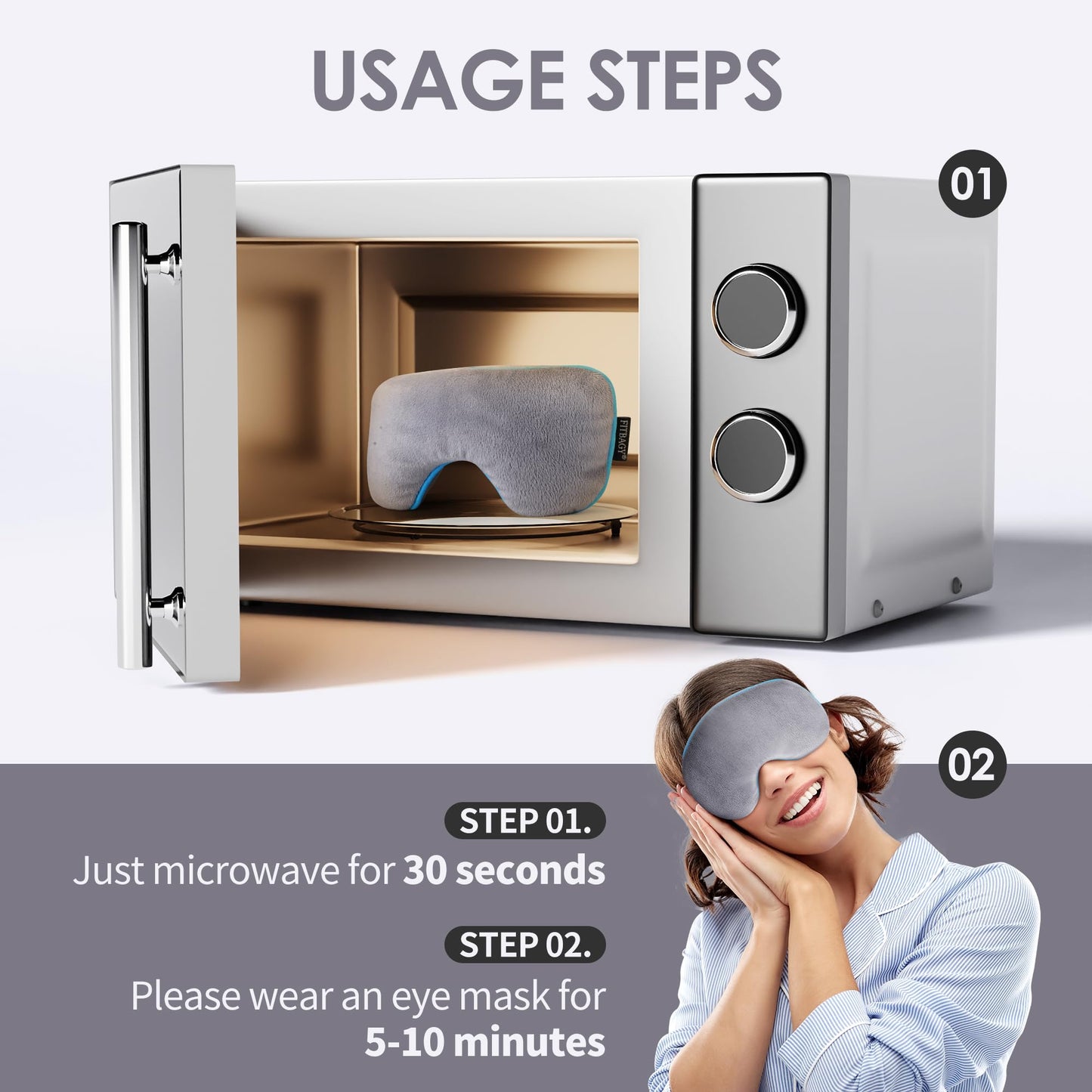 Microwave Activated Thermal Eye Masks for Dry Eye,Styes and Eyestrain,Eye Masks Provide Comfortable Heat Therapy for Effective Eye Relief, Gray