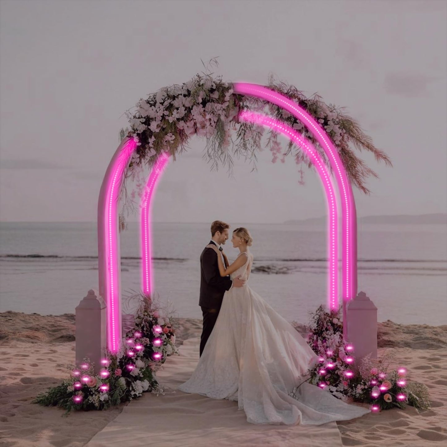 Pink Solar Rope Lights For Outside - 100 Led 33 Ft Solar Powered String Lights Pink Fairy Light With 8 Lighting Modes  Outdoor Rope Light Waterproof For Christmas Wedding Garden Yard Party Home Decor