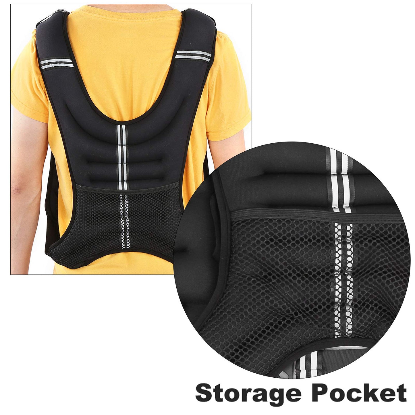 ZAICOLER 10kg Exercise Weighted Vest, Adjustable Buckle Widened Shoulder Straps Strength Training Jacket with Iron Granules for Workout Fitness Strength Training Running Walking