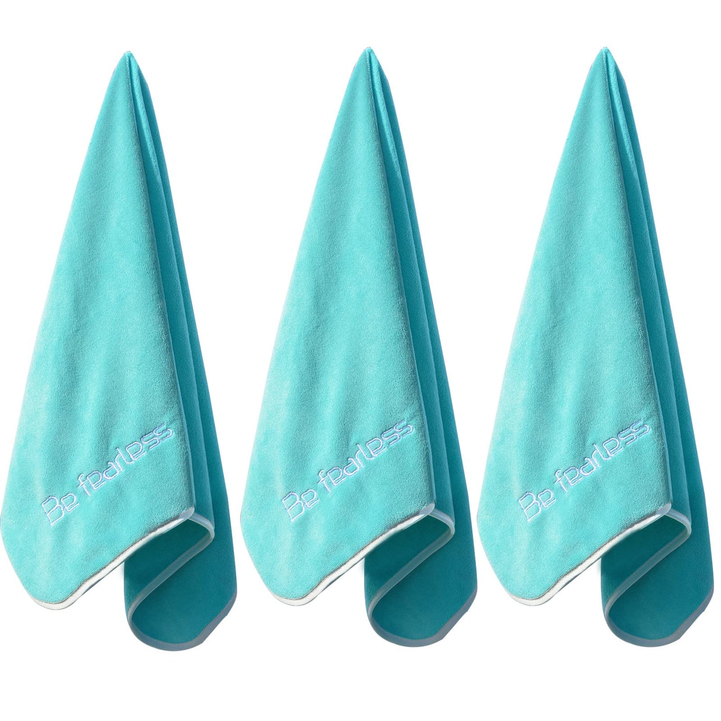 Wuwahold Microfiber Gym Towels Bigger Size Super Soft for Exercise Fitness, Sports, Workout, 380-GSM 15-Inch x 31-Inch Quick-Drying Towels (3 Pack, Green)