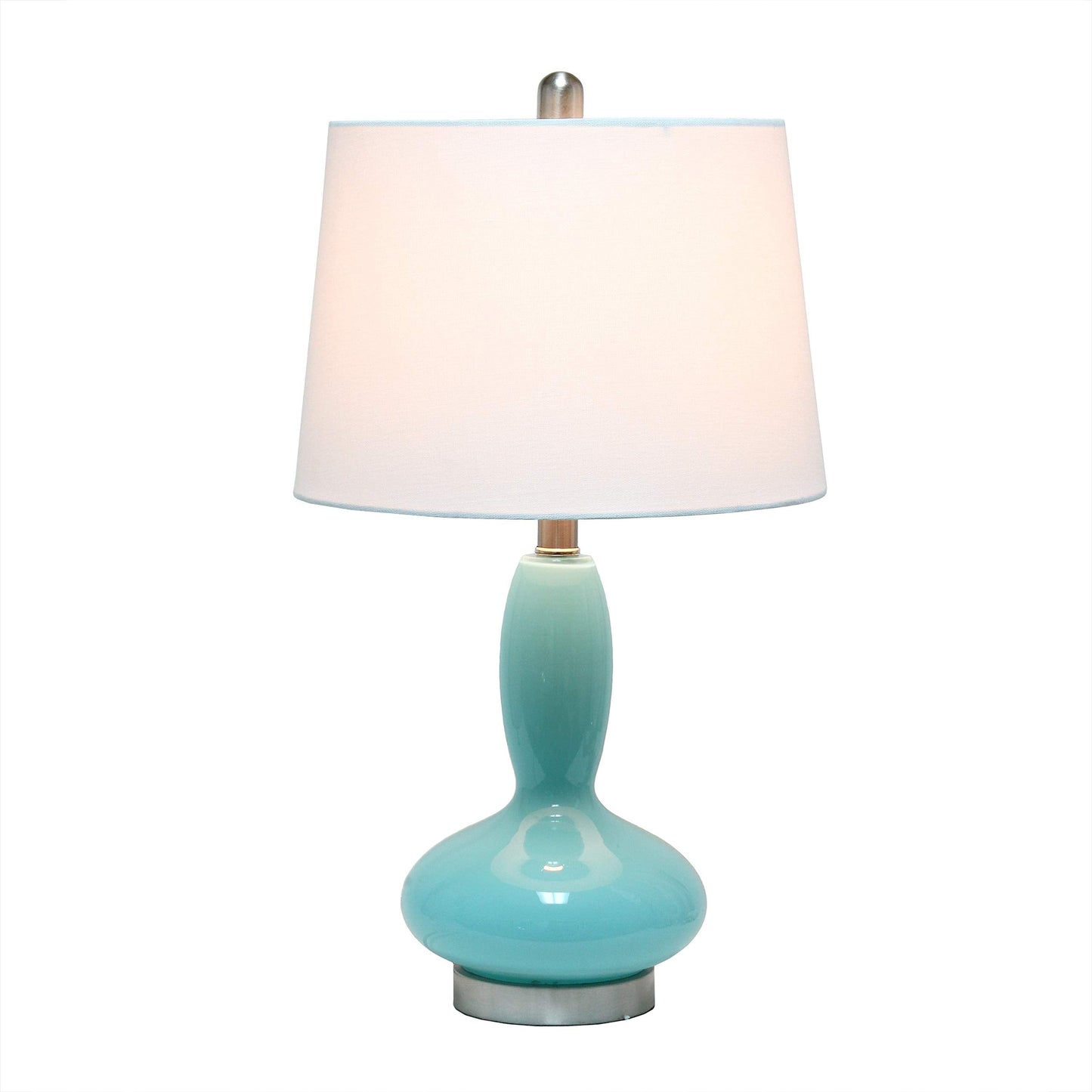 Elegant Designs LT3315-SEA Curved Glass Table Lamp, Seafoam, Contemporary Style, Glass Material
