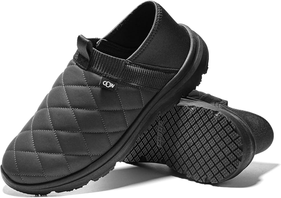 OOW Slippers for Men with Memory Foam House Shoes Lightweight Plush Slip on Garden Loafer Slippers Indoor Outdoor