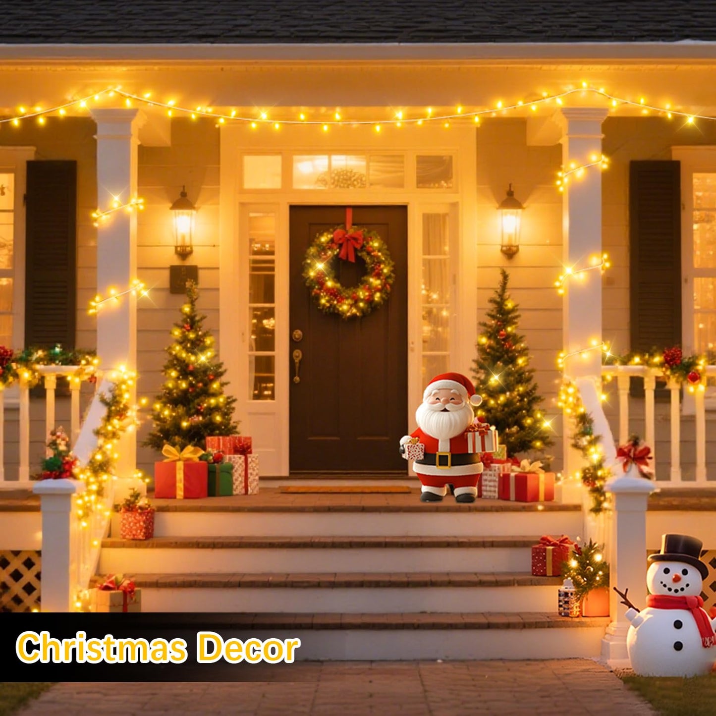 2 Pack 403 Ft 1000 Led Christmas Lights Outdoor Fairy Lights Plug In Extra Long Clear Wire String Lights With Remote Timer 8 Modes For Outside House Tree Garden Wedding Party Decorations-Warm White