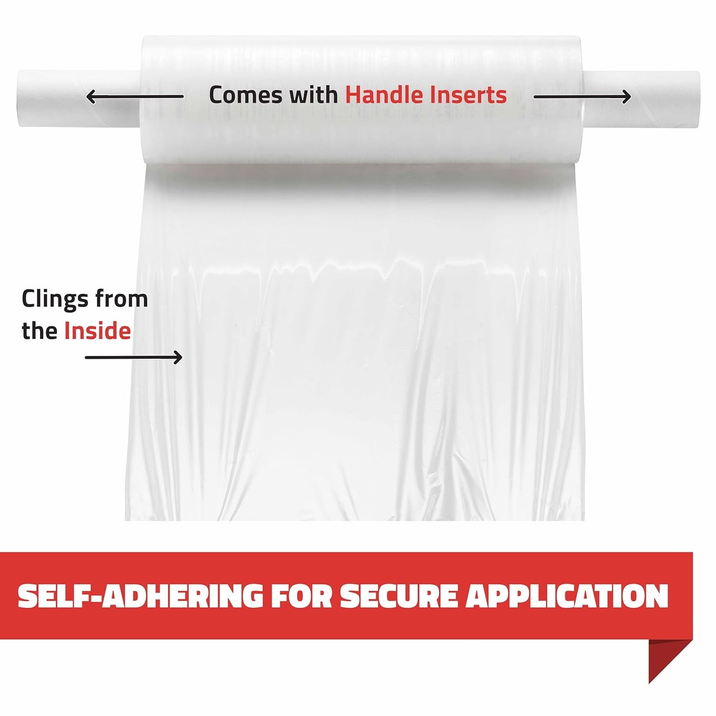 Stretch Wrap with Handle Industrial Strength 2 Pack 11" x 1000 Ft 60 Gauge Thick (15 Micron) Shrink Wrap Roll for Moving Supplies, Furniture, Pallets, Plastic Wrap for Packing, Heavy Duty Stretch Film