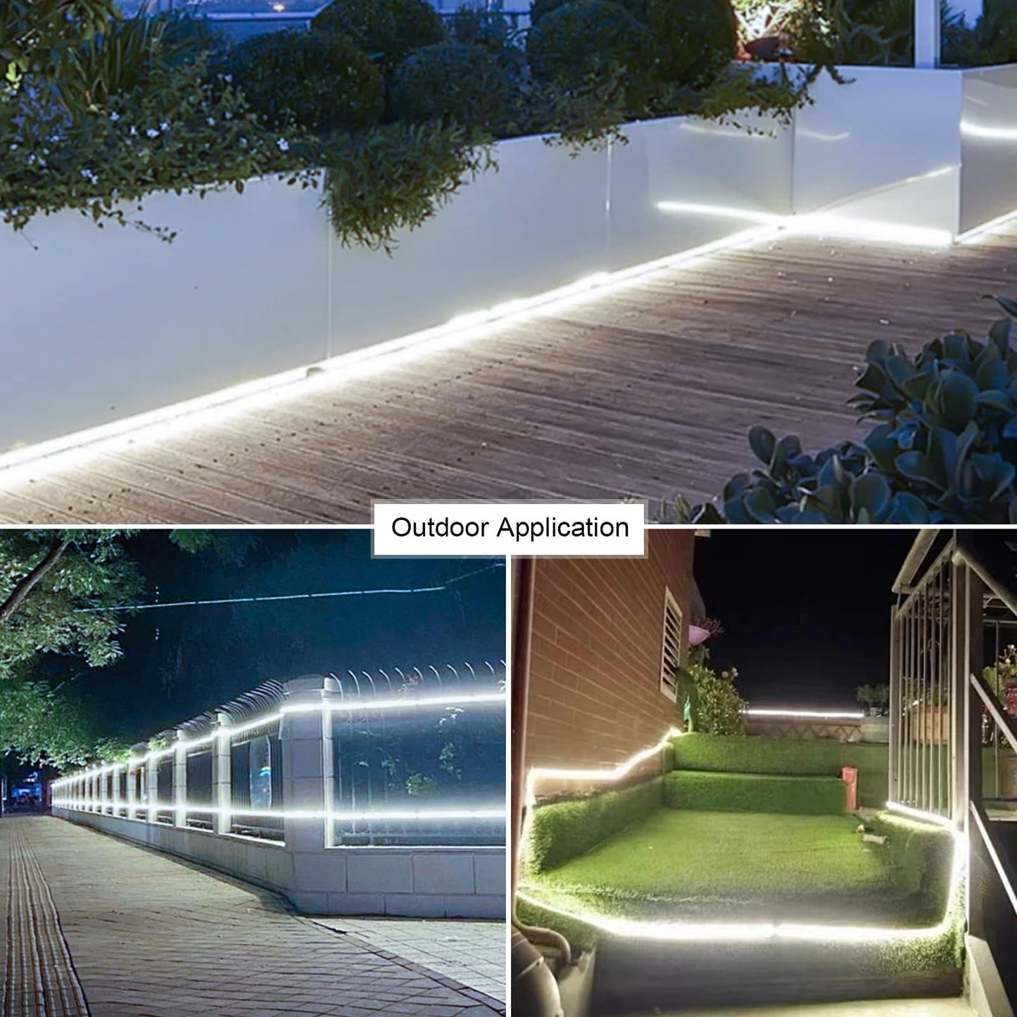 Chnmalitai 9.84Ft Led Strip Lights Outdoor Waterproof  6500K Super Bright Led Tape Lights 110 V White Rope Lights 360 Leds Strip Lighting For Bedroom  Backyards  Garden