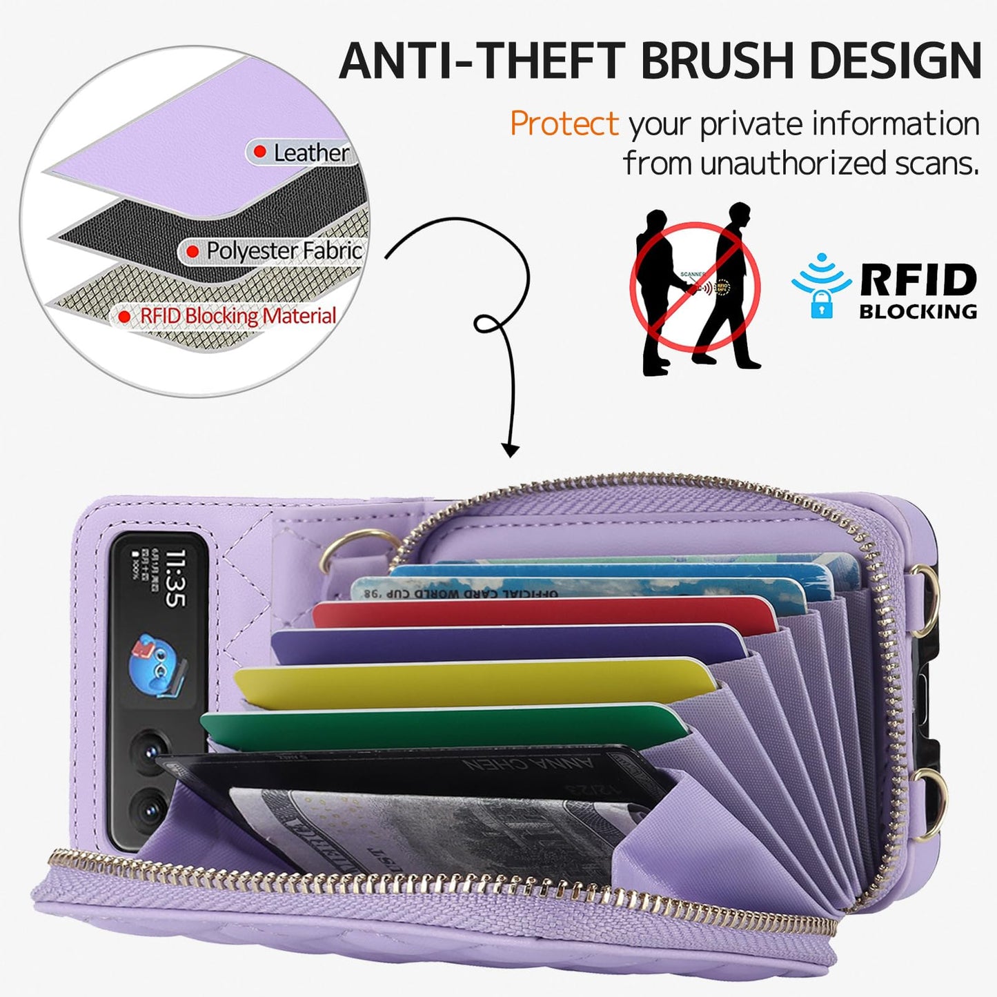Ninki Compatible With Moto Razr 2023 Ultra Wallet Case, Anti-Fall Card Holder Shockproof Leather Phone Cover Moto Razr 40 Ultra