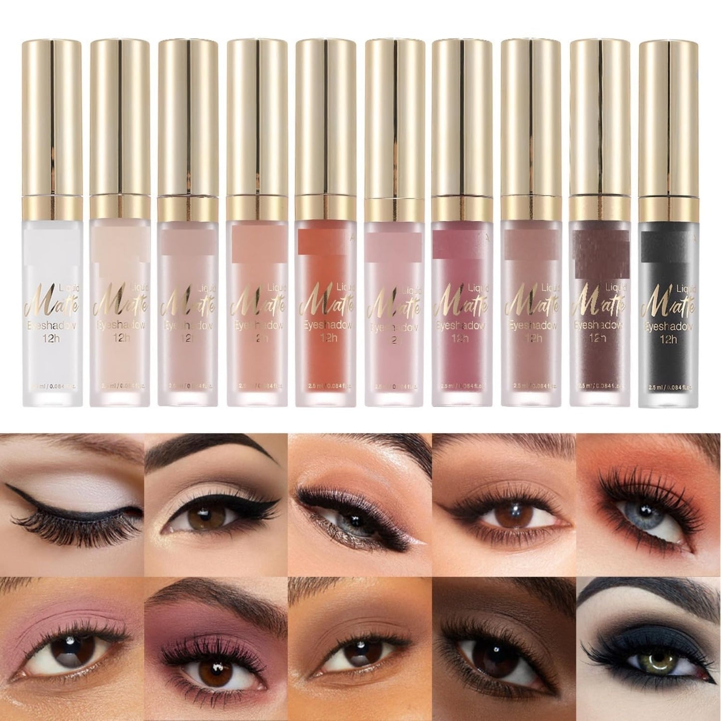 MAEPEOR Matte Liquid Eyeshadow 10 Colors Naked Smooth Creamy Eyeshadow Long Lasting and Waterproof Lightweight Cream Eye Shadow (P09 Oleander)