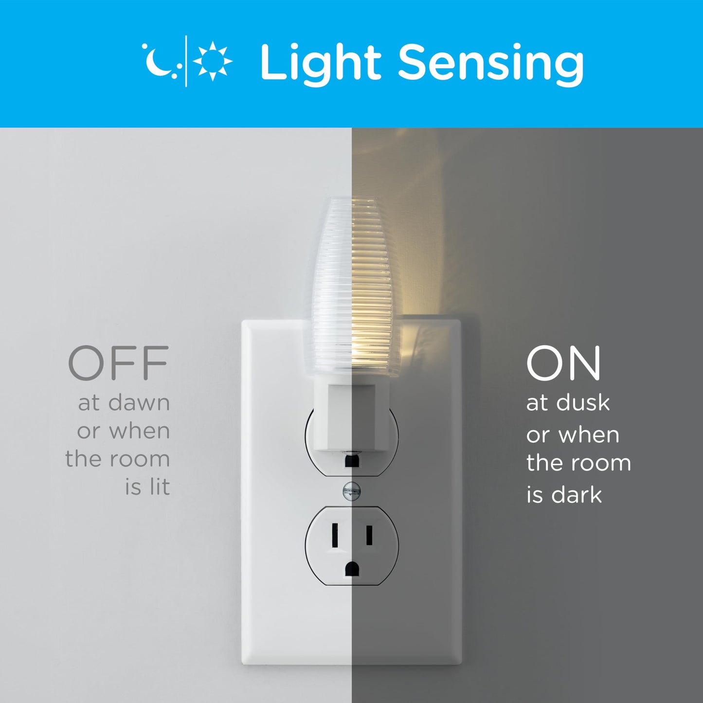 Lights By Night LED Night Light, Auto On/Off, Dusk to Dawn Sensor, Clear Shade, 4 Pack, Model 31924
