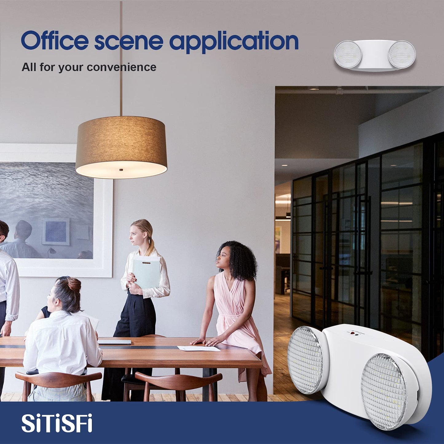 Sitisfi Emergency Light With Battery Backup  Commercial Hardwired Exit Lighting Fixtures  Two Adjustable Head Bug Eye Led Emergency Lighting  Ac 120-277V  Ul Certified (6 Pack)