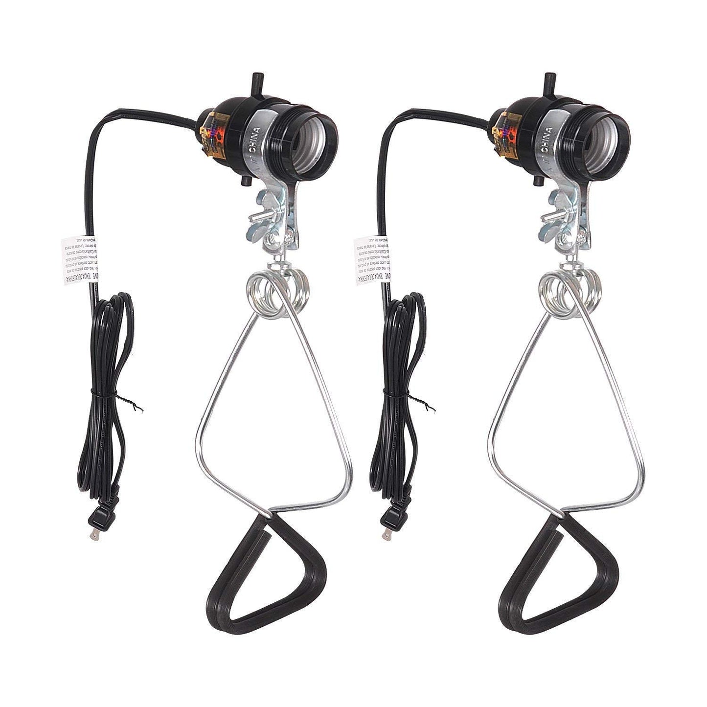 Simple Deluxe Brooder Heat Lamp, 2-Pack, 18/2-Gauge, 150 Watt, 6 Feet Cord, Black, Model HIWKLTCLAMPSOCKETX2