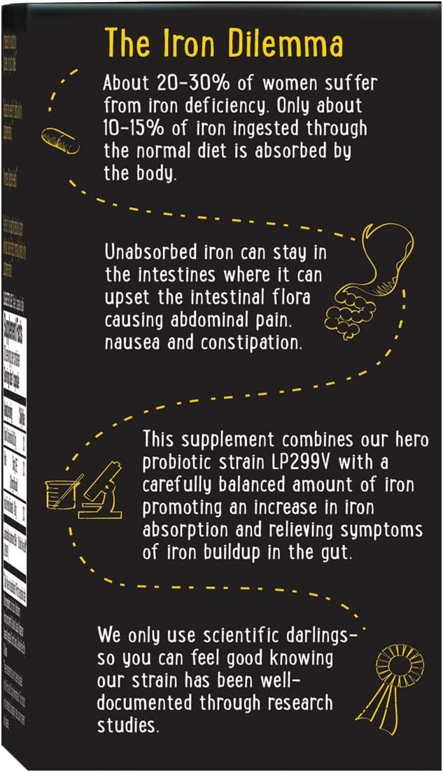 GoodBelly Probiotic Capsules for Digestive Health & Iron Absorption | Vegan Probiotic Supplement with 10 Billion Live Cultures | Probiotics for Women & Men | 30 Capsules
