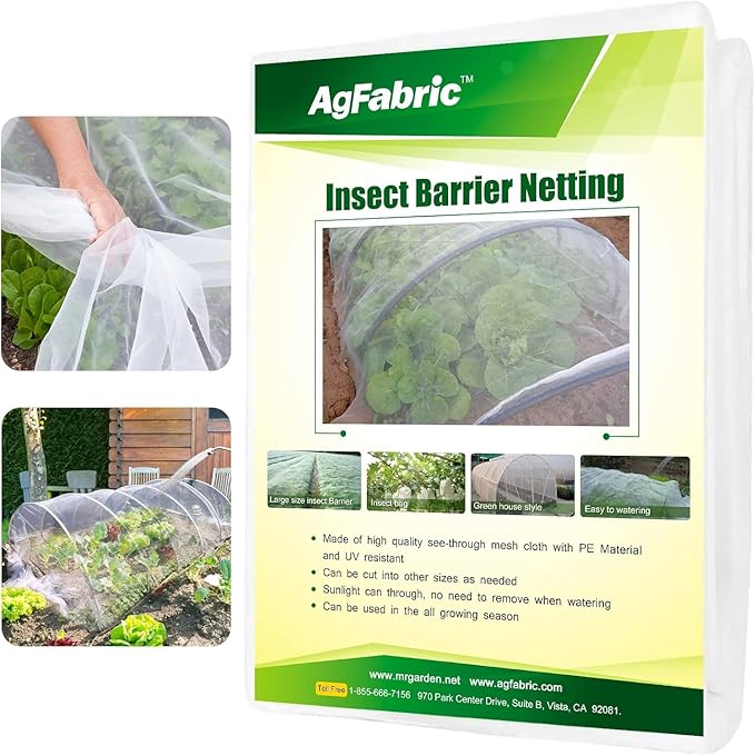 Agfabric Garden Netting 6.5'x49' Barrier Net, Bird Netting for Garden Trees Vegetable and Plants, White