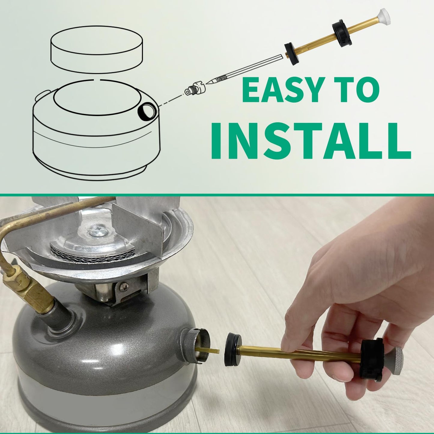 Sunjika Camping Stove&Lantern Comprehensive Repair Kit For Coleman Lantern Parts With Coleman Dual Fuel Stove.Check Valve Air Stem Assembly(200-6381) Universal Plunger Pump Metal Part(242J5201)