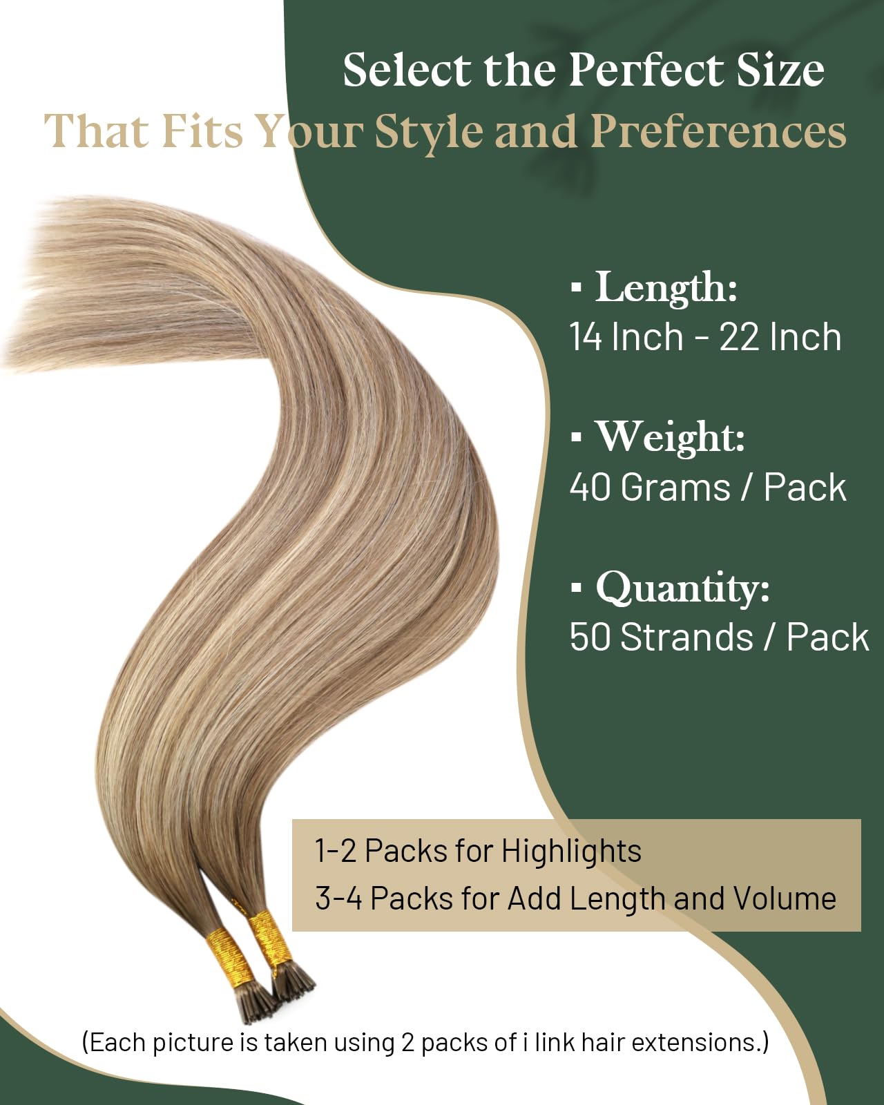 Ugeat Balayage Itip Human Hair Extensions Light Brown Ombre I Tip Hair Extensions Real Human Hair Platinum Blonde to Add Volume