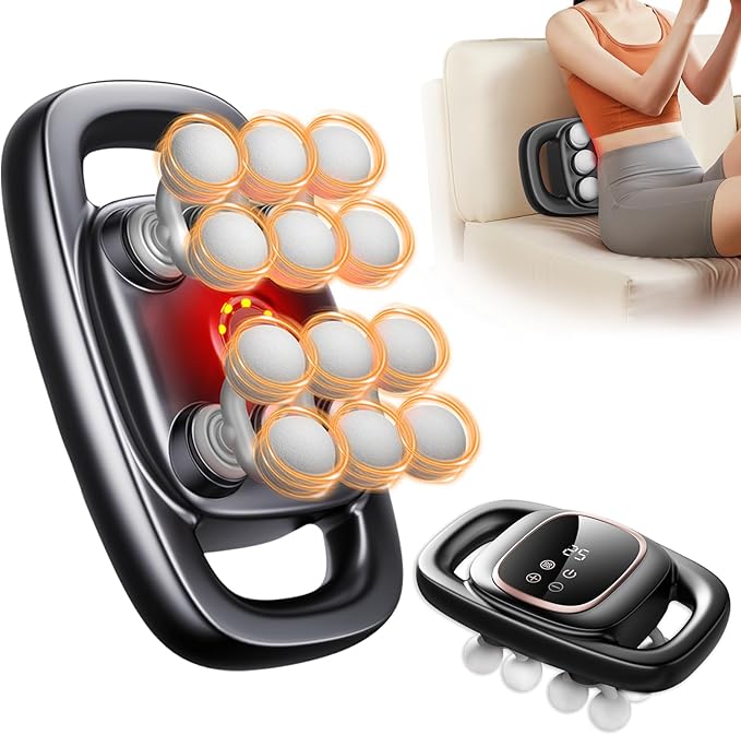 Trvtve 12-Head Massage Gun, 3 Modes, 30 Intensity Levels, Electric Deep Tissue Massager for Body Muscle Pain Relief, Valen...