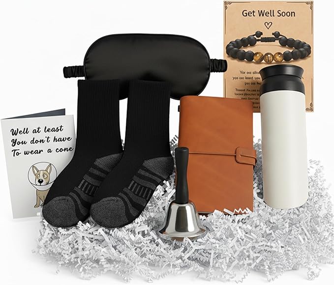 RNFENQS Get Well Soon Gifts Set for Men Sympathy After Surgery Recovery Baskets Care Package for Him Sick Friends Chemo Pa...