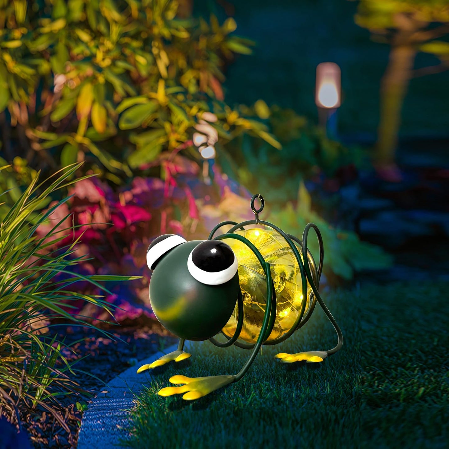 Evolux Solar Outdoor Frog Lights For Garden - Outdoor Statues Figurine Lights For Lawn  Patio  Balcony  Yard Ornament Cut Housewarming Gifts(1 Pc)
