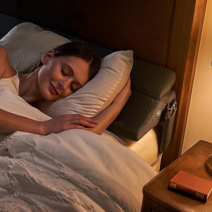 Bed Wedge Pillow for Headboard - Wedge Pillow Headboard Queen (60"x10"x6") - Foldable Bed Gap Filler/Headboard Pillow/Mattress Wedge - Fill Gap (0-8") Between Headboard and Mattress - AshGray