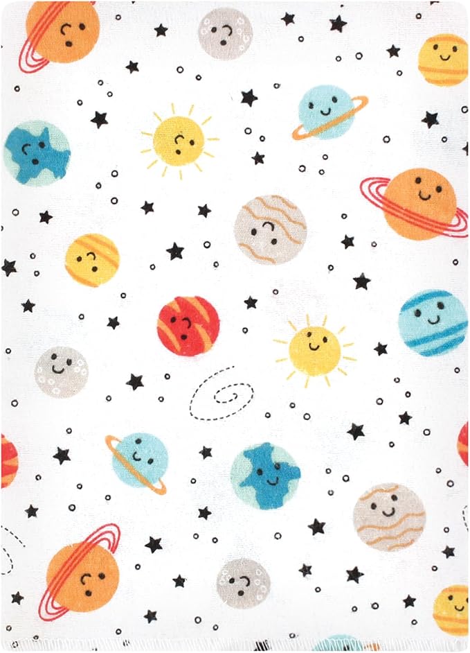 Luvable Friends Hudson Baby Flannel Burp Cloths 12pk, Planets