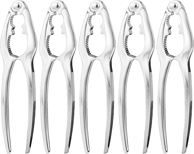 Crab Crackers and Tools, 5 Pcs Crab Crackers, Lobster Crackers and Tools, Seafood Tools Set, Walnut Nut Cracker Set, Home Restaurant Kitchen Tools