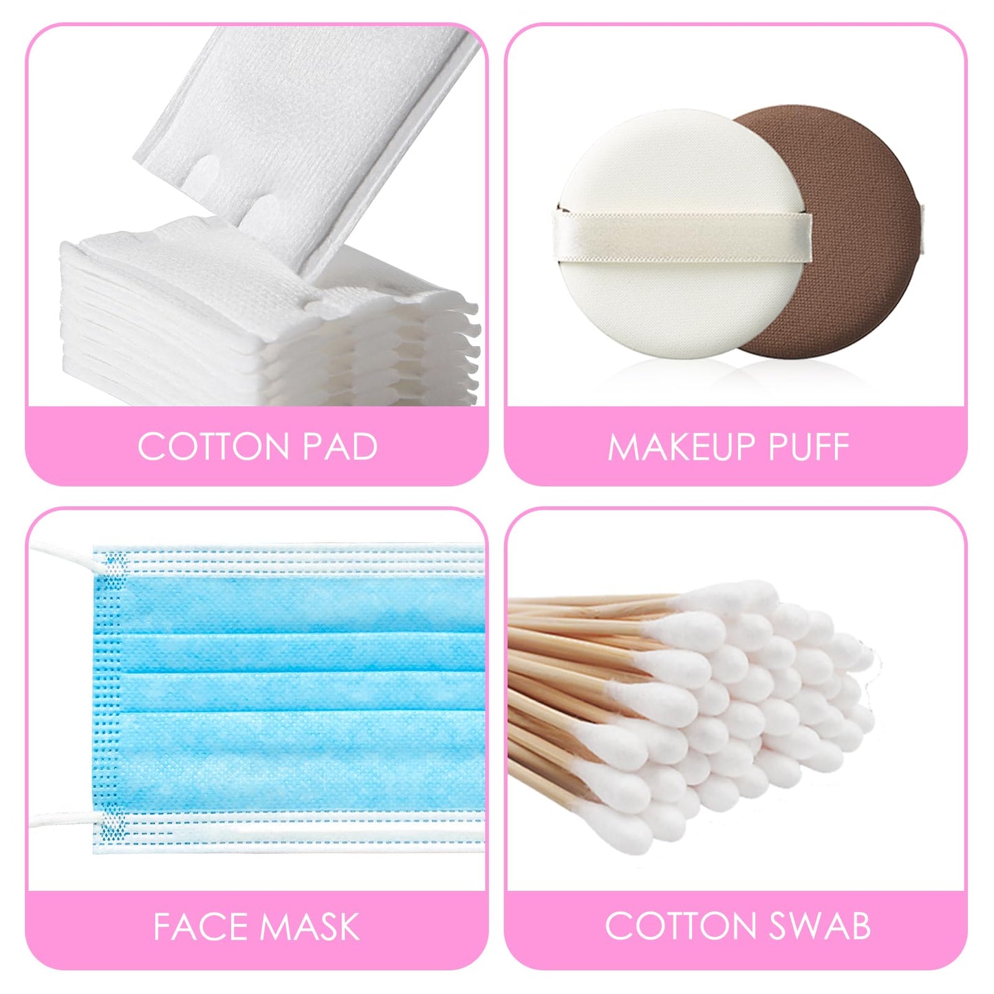 Adorila 6 Pack Travel Cotton Swab Qtip Holder, Portable Hair Tie Organizer with Lid, Flosser Dispenser, Lightweight Storage Orga