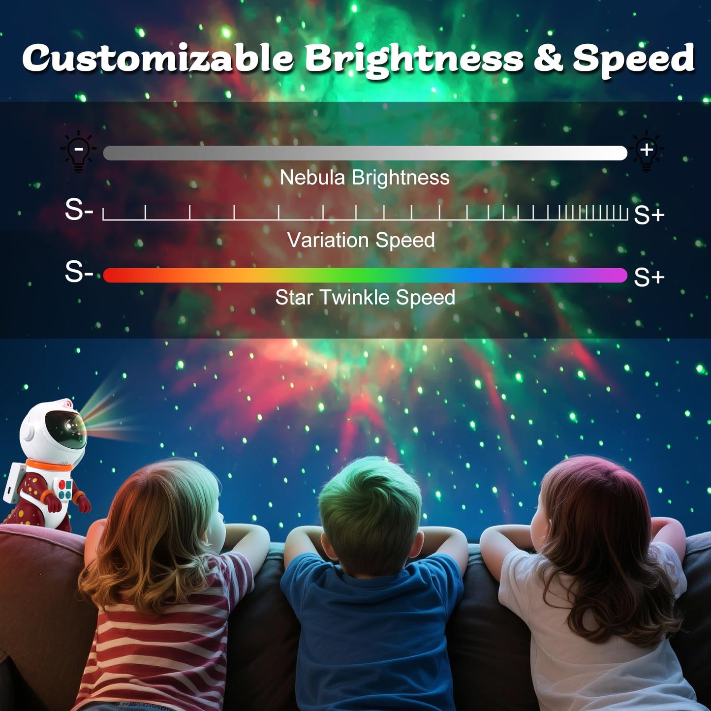 Lovme Galaxy Star Projection Night Light  Dinosaur Astronaut Space Projector With 8 Modes Starry Nebula Effects  Timer & Remote Control  Bedroom Ceiling Decor For Kids  Christmas Birthday Gift(Red)