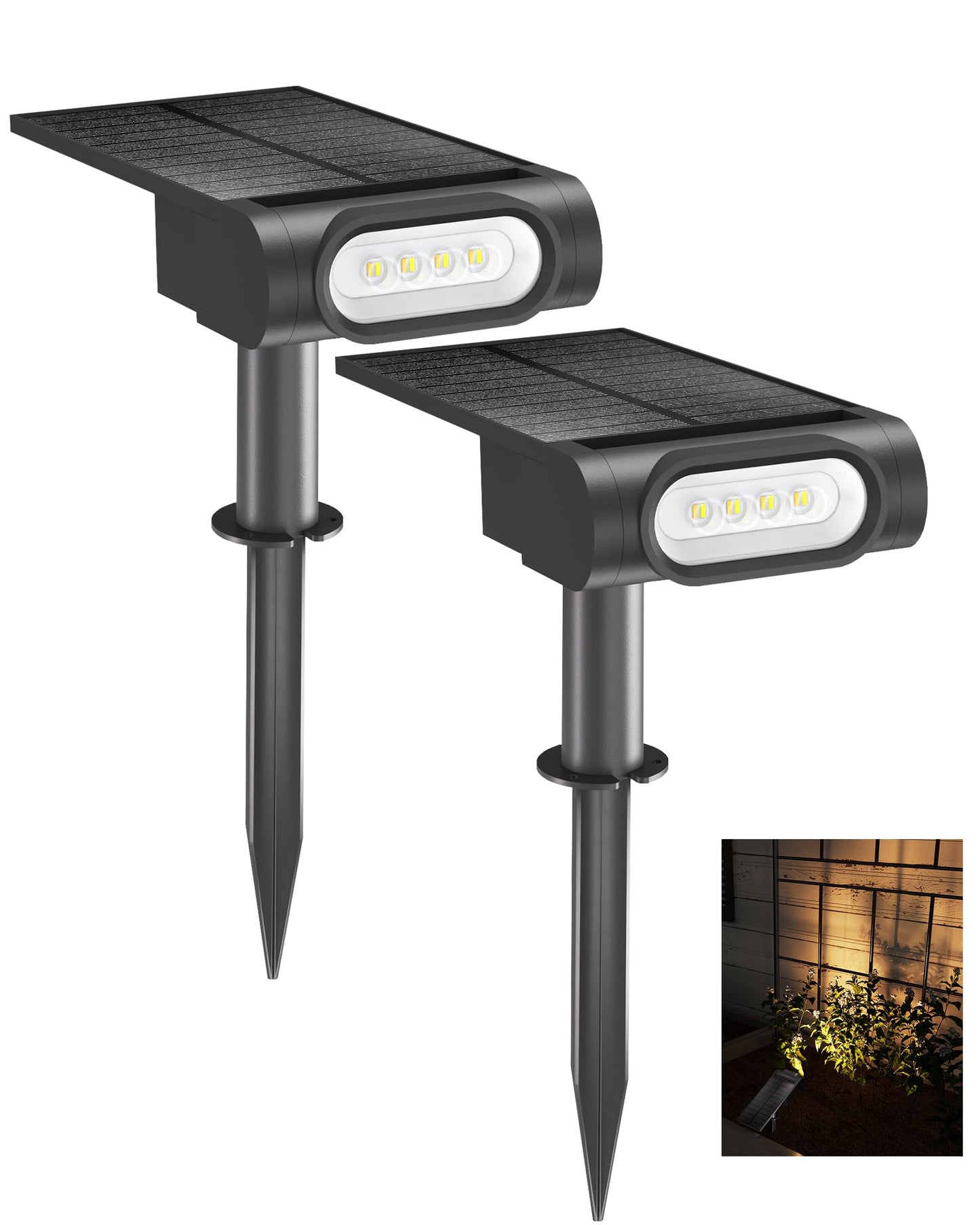 Ezvalo Solar Spot Lights Outdoor Waterproof Ip67  3 Lighting Modes Landscape Spotlights  Efficient King-Size Leds  Solar Powered For Garden Yard Pathway (2Pack-Warm White)