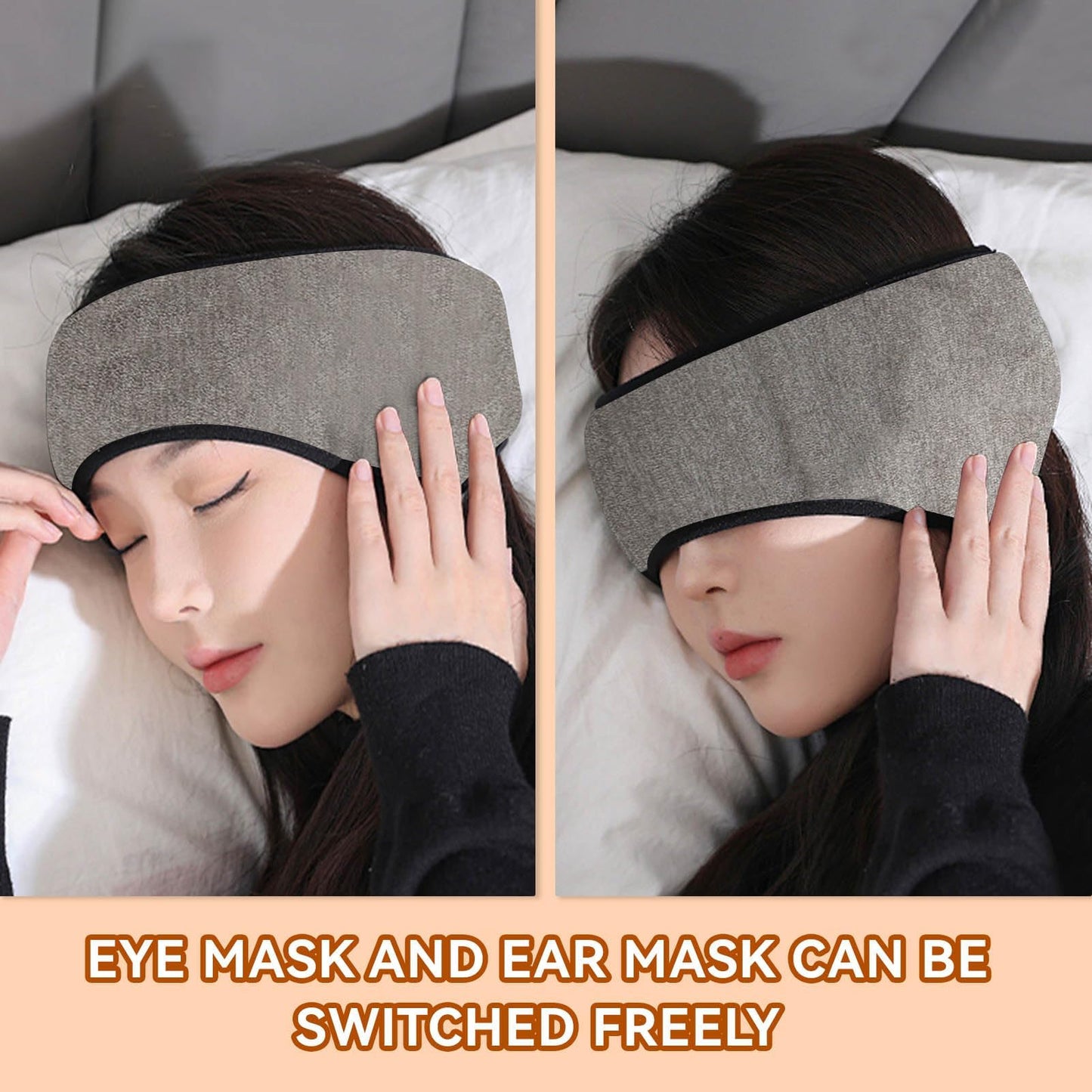 Agatige Sleep Ear Muffs, Soundproof Sleep Earmuff Headband Sleeping Noise Cancelling Ear Wrap Muffs Winter Women Sleep Mask for Men Women (1, Grey)