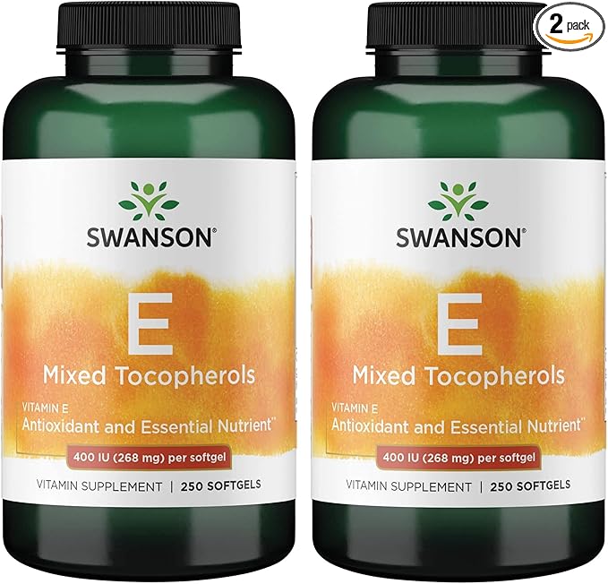 Swanson E-400 Mixed Tocopherols 400 Iu (268 mg) 250 Sgels (2 Pack)