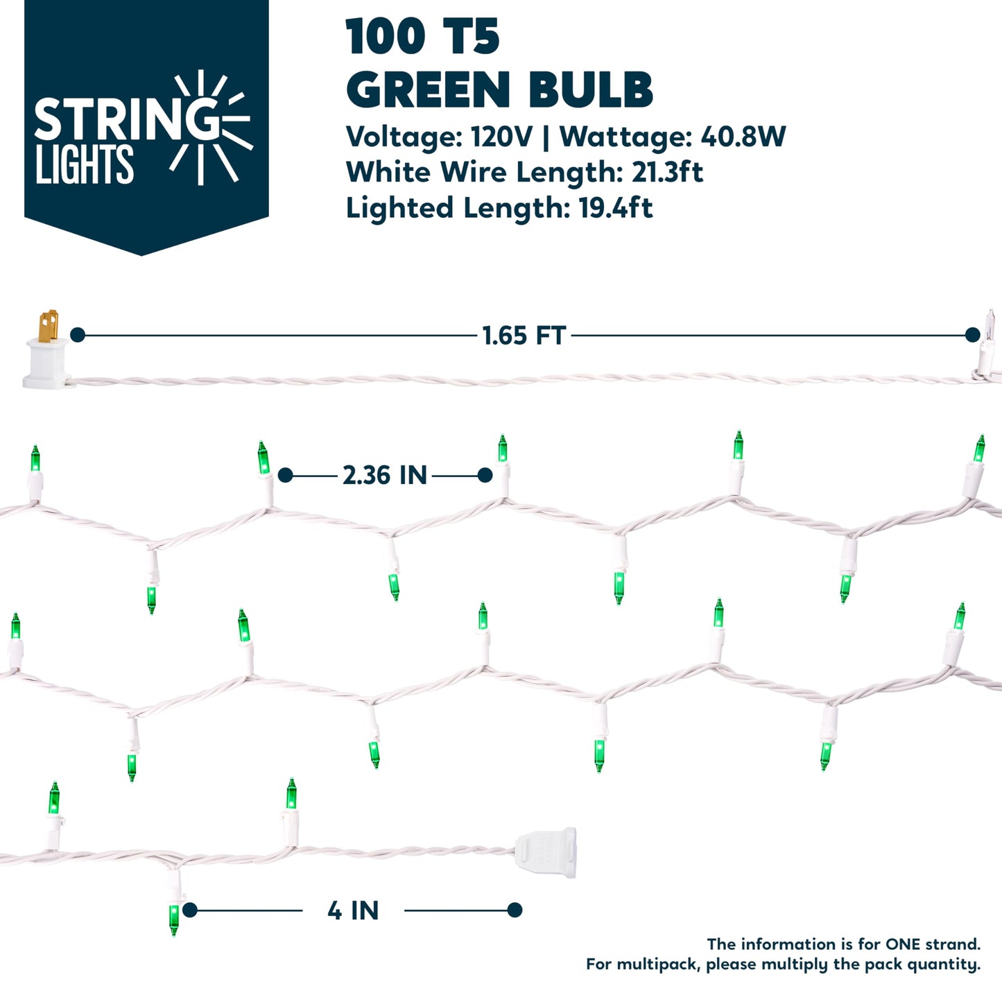 Joiedomi Christmas String Lights Indoor 100 Count Mini Green Light 21.4 Ft Lighting Decor For Patio Dorm Classroom Bedroom Holiday Wedding Party Garland Birthday Festival White Wire
