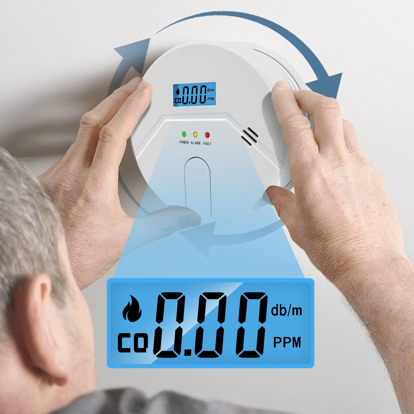 2Packs, Smoke and Carbon Monoxide Detector, LCD Digital Display, 2 in 1 Technology, Easy to Use, 85db Alarm, for Home and Kitchen