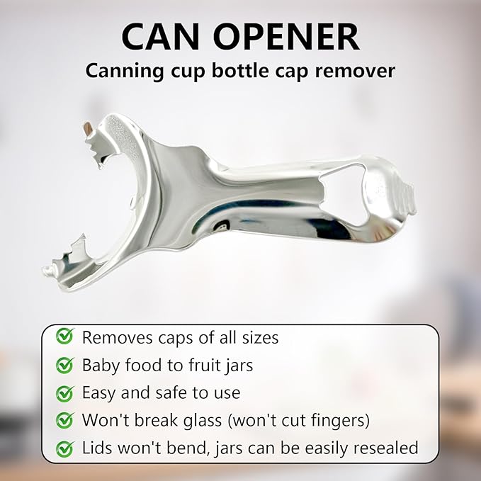 1 Pcs Canning Jar Opener for Mason Jars, Stainless Lids Sealed Tool No Dent Damage