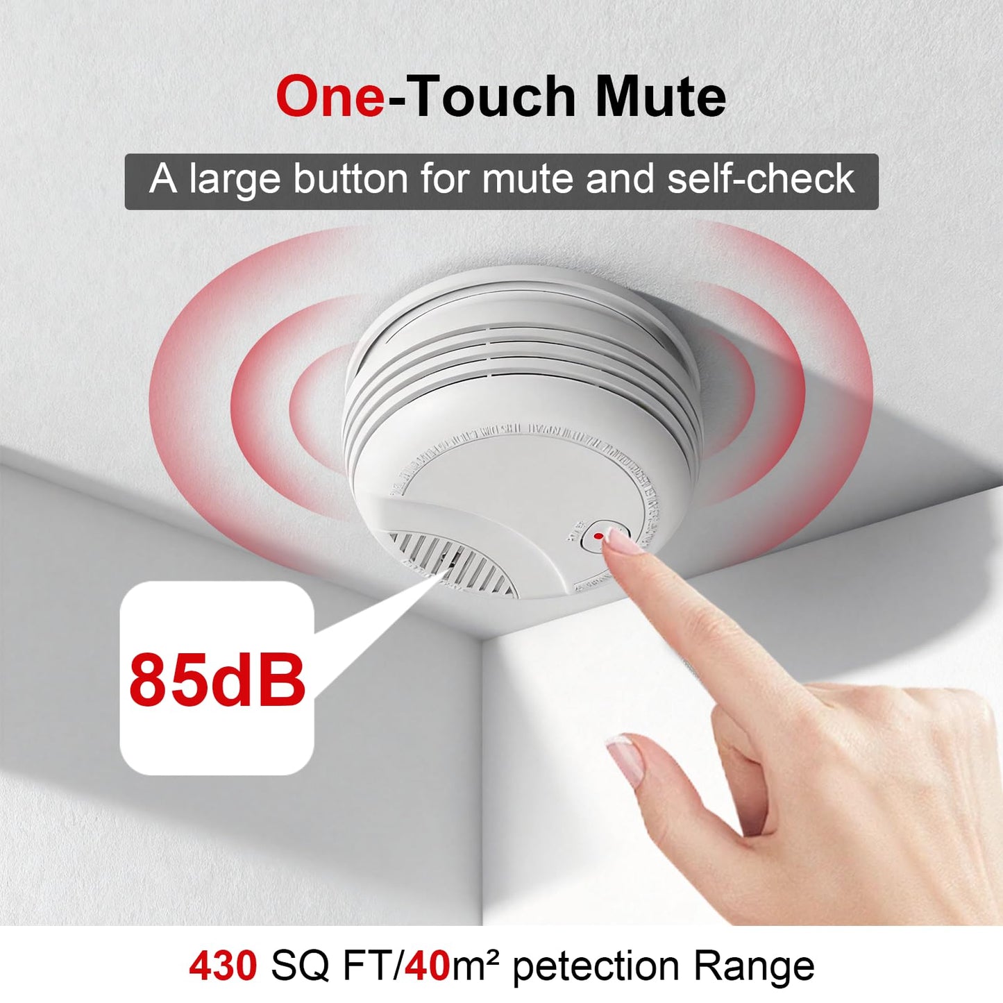 4 Pack Wireless Smoke Detectors for Home,Photoelectric Wireless Fire Alarms Battery Powered Design(not Included),Portable Operated for Travel,Attic Fire Alarm Universal RV Smoke Detector