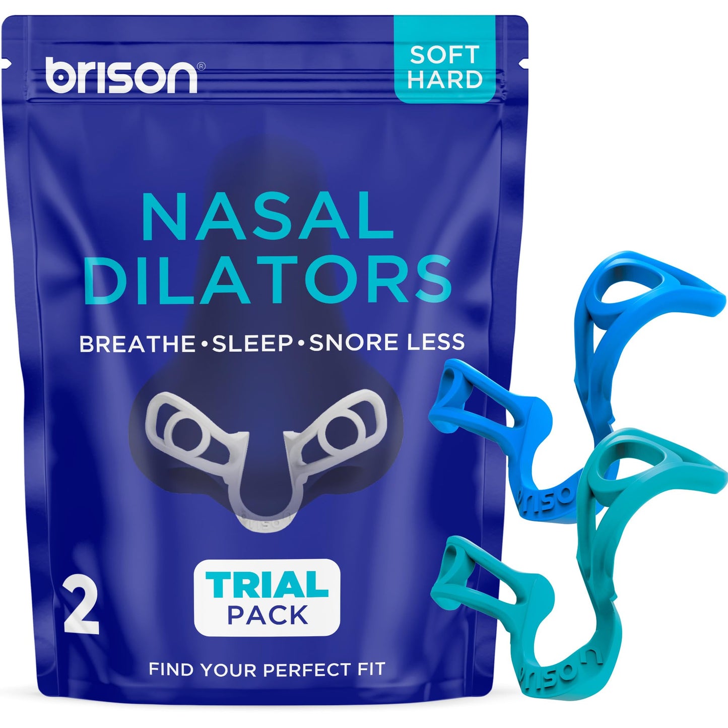 Brison Nasal Dilators for Breathing and Sleeping - 2 Pack Anti Snoring Nose Vents Opener for Better Breathing Sleeping and Activity Improves Airflow - 2pcs