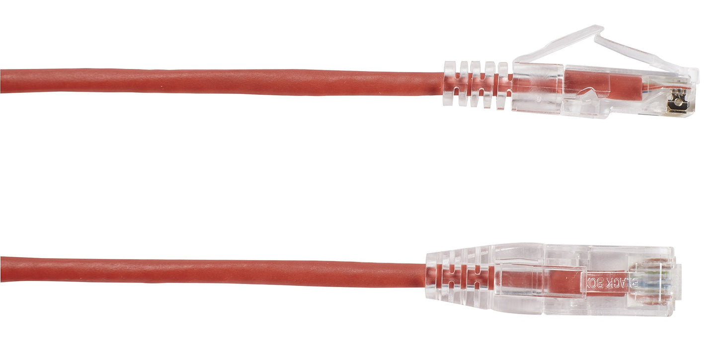 Black Box Corporation 3Ft Red Cat6A Slim 28Awg Patchcable 500Mhz Utp Cm Snagless
