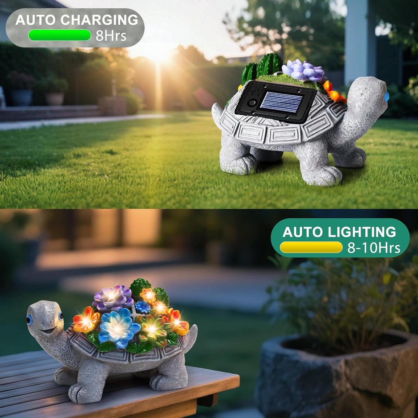 Linkax Christmas Gifts for Women Mom Grandma, Birthday White Elephant Gifts for Adults Her Sister,Turtle Statue Solar Lights Outdoor Garden Decor for Outside Yard Patio, House Warming Gift New Home