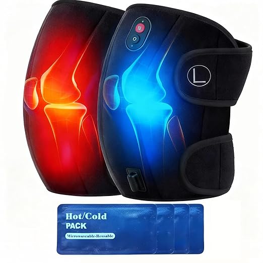 CooCoCo FSA Eligible HSA Knee Massager with Heat, Knee Pain Relief, Knee Heating Pad, Electric Heated Knee Brace with 2 He...