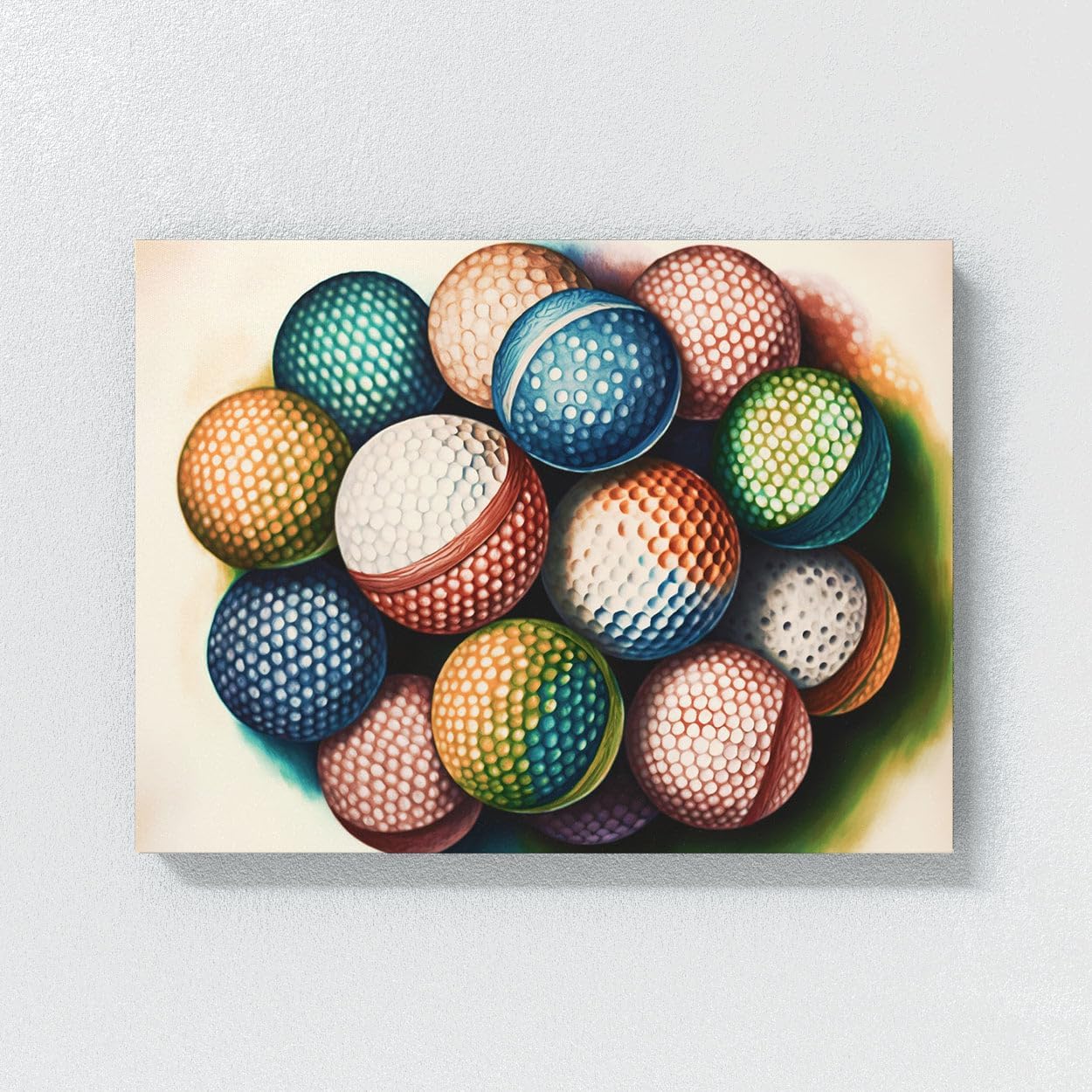 Sense Canvas Golf Ball Watercolor 29 Canvas Art - Home Decor Wall Art Print Poster Painting X-Large 48x36 / 0.75"