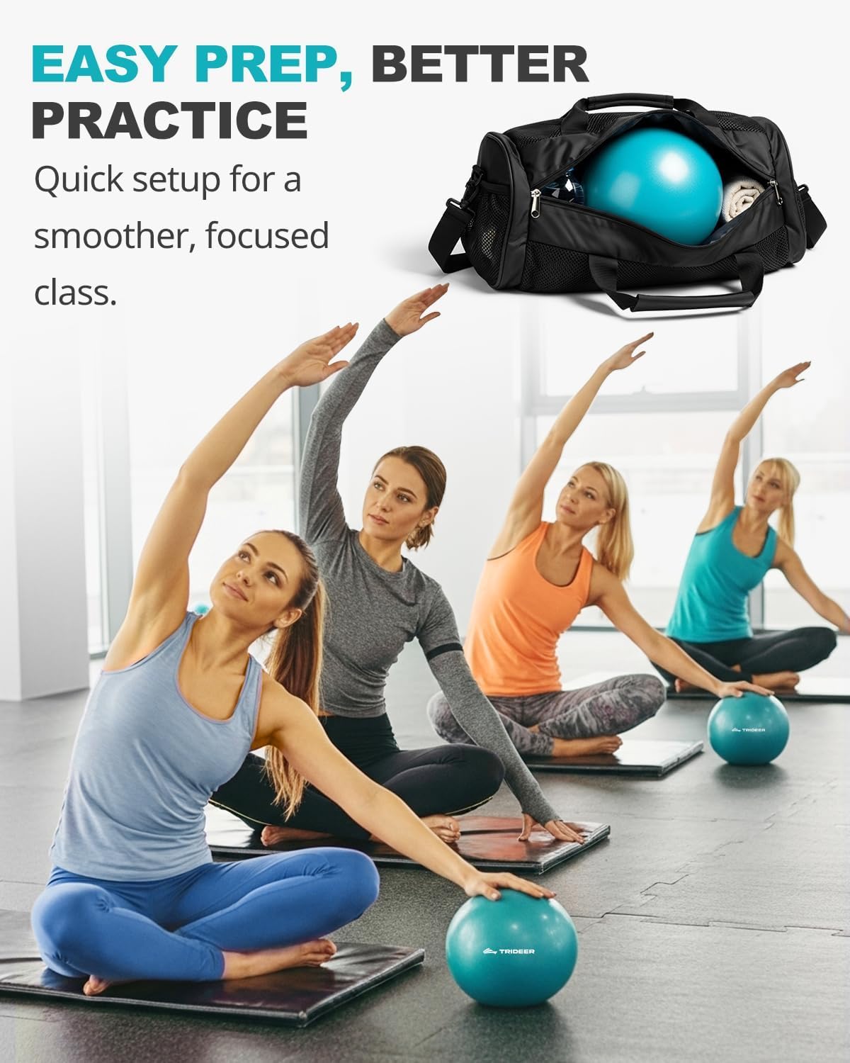 Trideer Pilates Ball 7-8 inch, Small Exercise Therapy Ball for Yoga, Barre, Core Strength, AB Workouts, Physical Therapy