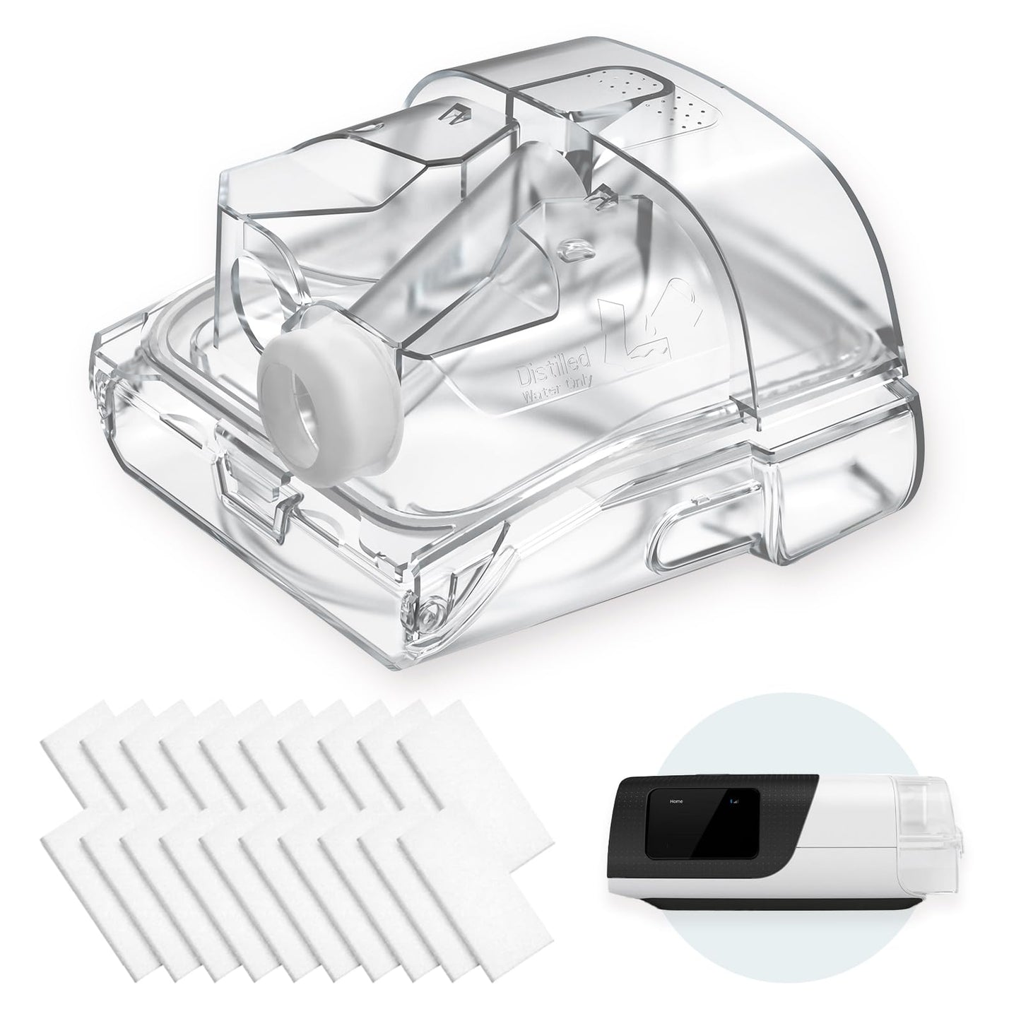 Replacement Water Chamber & 20-Pack Filters for Airsense 11 & AirCurve 11, FSA/HSA Eligible, Replacement Humidifier Tank Compatible with HumidAir Standard Tub for Air11 Devices, AirSense 11 Supplies