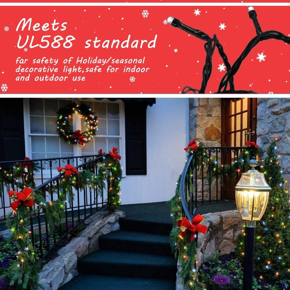 Realization 500 LED Christmas Tree Lights - 180FT, 8 Modes, Waterproof, Multicolor, Model YLS1000WD01