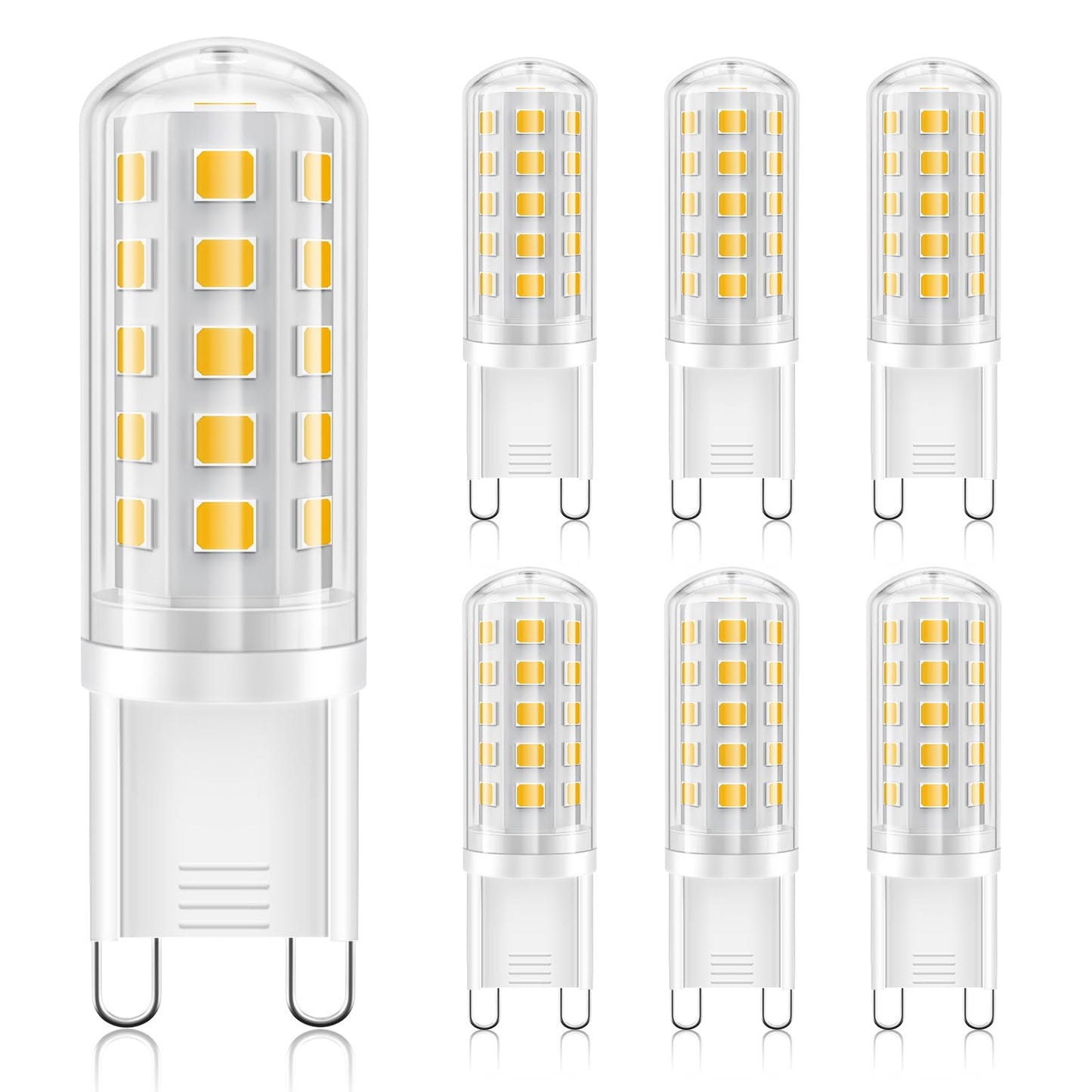 Brvhozx G9 Led Bulb Warm White  4W  450Lm  3000K  Equivalent To 40W Halogen  No Flicker  Non-Dimmable  360Beam Angle  Ac 110-130V  Bi-Pin Ceramic Base G9 Led Light Bulbs For Home Lighting-6Pcs