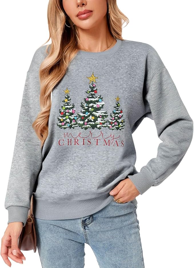 Drvitor Womens USA Sweatshirt, Long Sleeve Crewneck Pullover with American Flag & Stripes Star Print - Casual Top